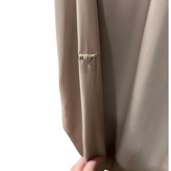 Pleione Tan Button Down Blouse Size M Women - Picture 4 of 8